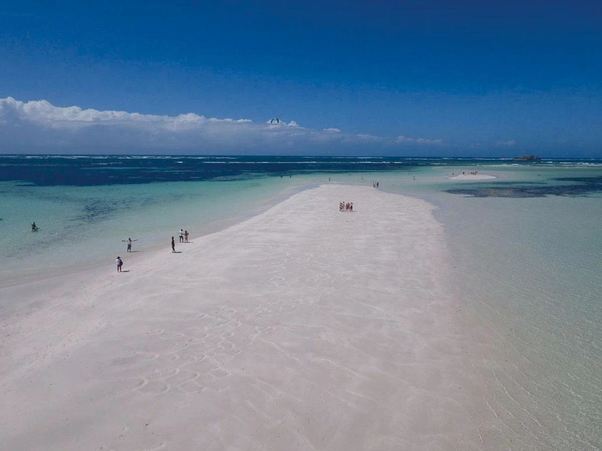 Sudi Island sand and coral outcrop in Watamu Kenya